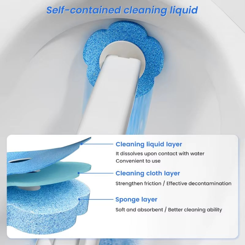 Disposable Toilet Brush Wall Mounted Toilet Brush with Extended Handle Cleaning Set Replacement Head Wc Accessories Toilet Brush